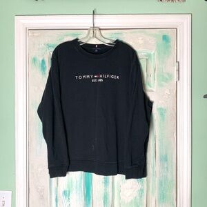 🌵Tommy Hilfiger Black Logo Pullover Long Sleeve Sweater Size XL🌵